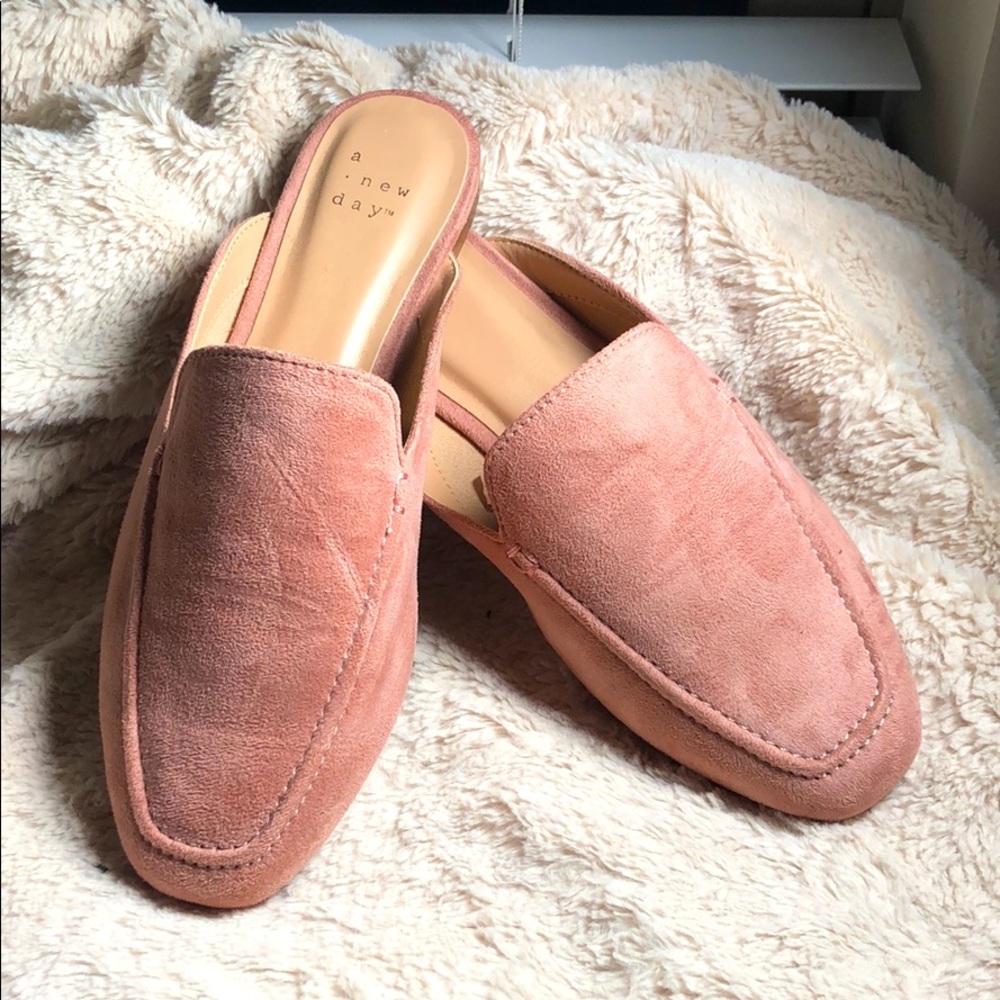Blush pink mules